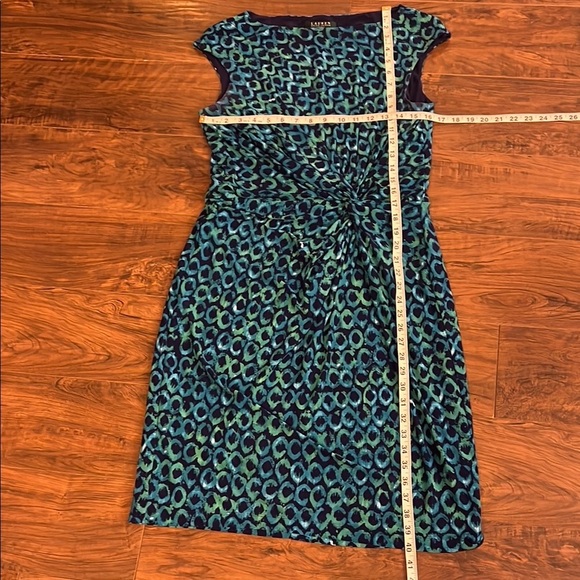 Lauren Ralph Lauren Blue Sheath Midi Dress with Bateau Neckline - Picture 9 of 12